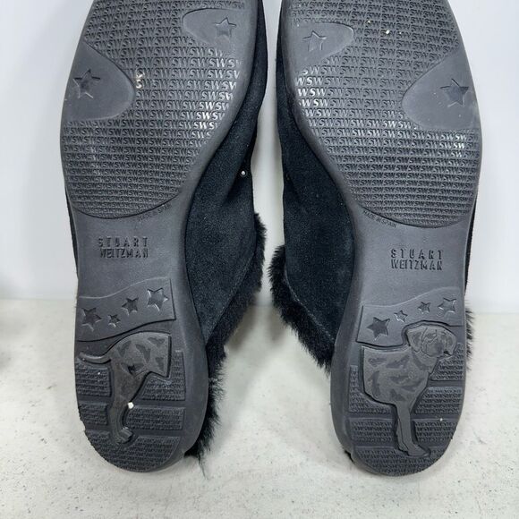 Stuart Weitzman Black Rhinestones Size 8 Slippers/ Mules - Picture 7 of 8